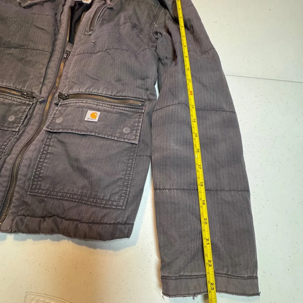 Discontinued Carhartt Women's Gray Gallatin Quilted Lined Hooded Jacket Sz Small - Picture 6 of 10